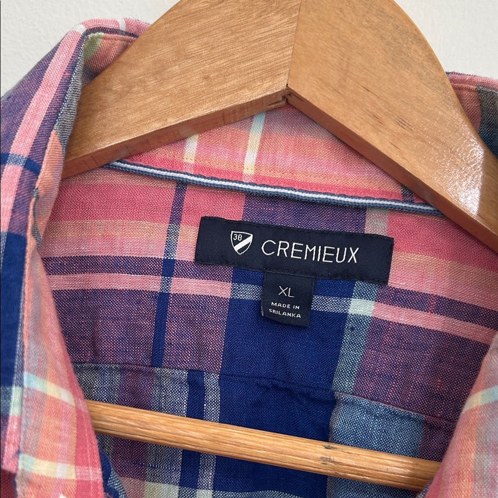 Men’s Daniel Cremieux‎ Pastel Linen Plaid Button Down Shirt Size XL - Picture 2 of 4